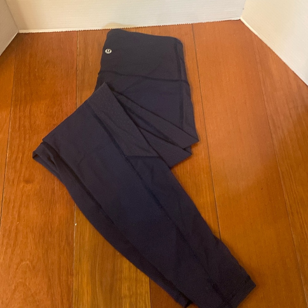 Women’s Lululemon Align high rise blue side mesh running leggings pants sz 8